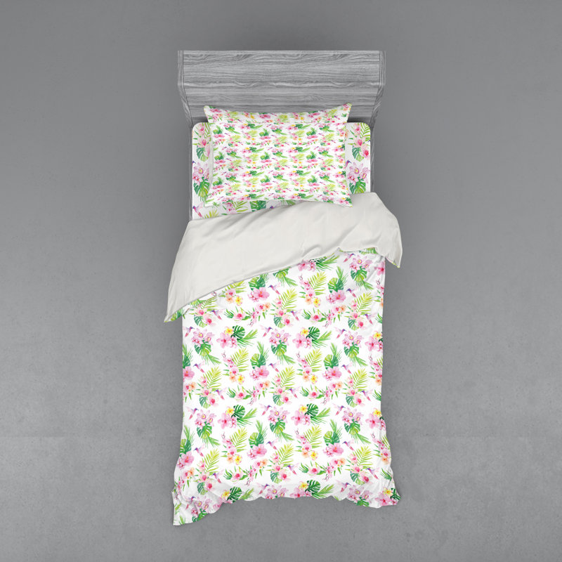 Coastal Polyester Floral Duvet Cover, Twin XL Duvet Cover + 2 Additional Pieces