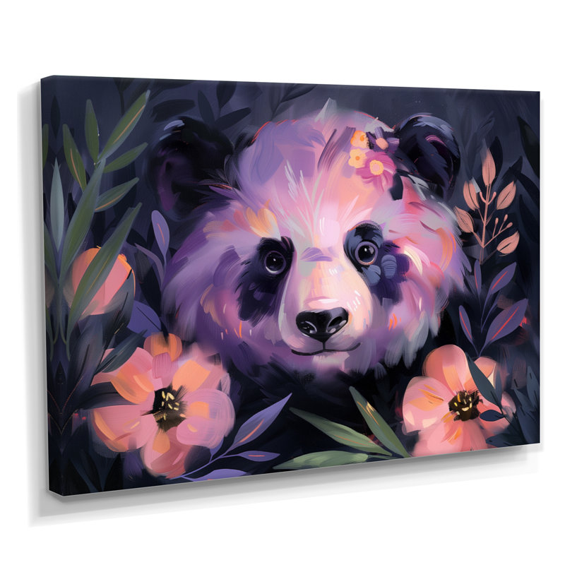 Reproduction d'art mural Panda Jungle Blooms II, Toile tendue, H 24 po x l 32 po