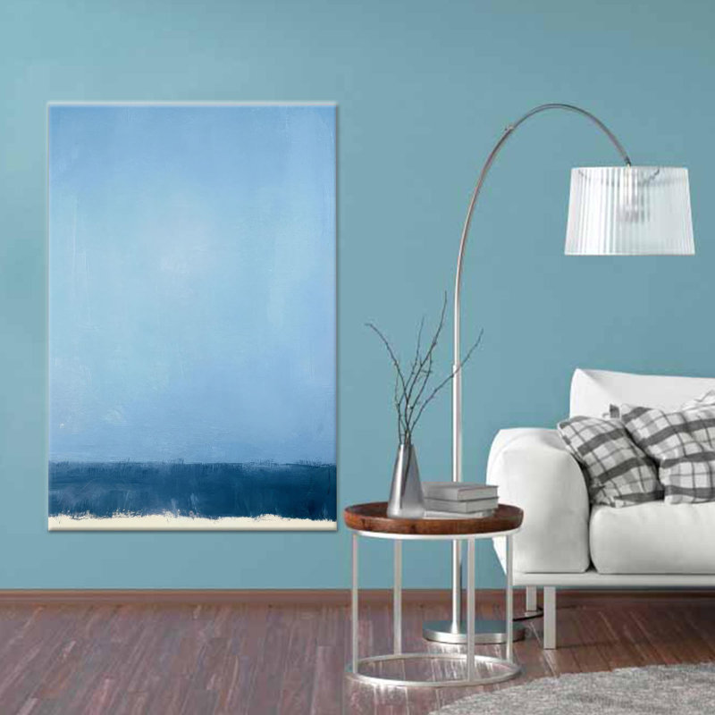 Art moderne sur toile de cuisine: impression abstraite bleue pour un décor élégant, 1P, H: 15,8 po x l: 11,9 po