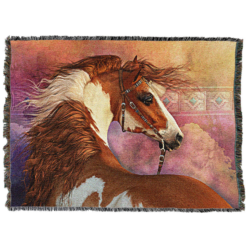 Couverture Pure Country Weavers Heart of The West par Laurie Prindle - Amérindien - Jeté en coton tissé à partir de coton - fabriqué aux États-Unis (72 x 54)