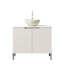 Meuble-lavabo de salle de bain 30 po avec lavabo, meuble-lavabo autoportant avec 2 portes TURIO, cuve en céramique blanche avec motif en pierre et plateau en marbre artificiel blanc de Carrare, sans robinet, couleur blanche