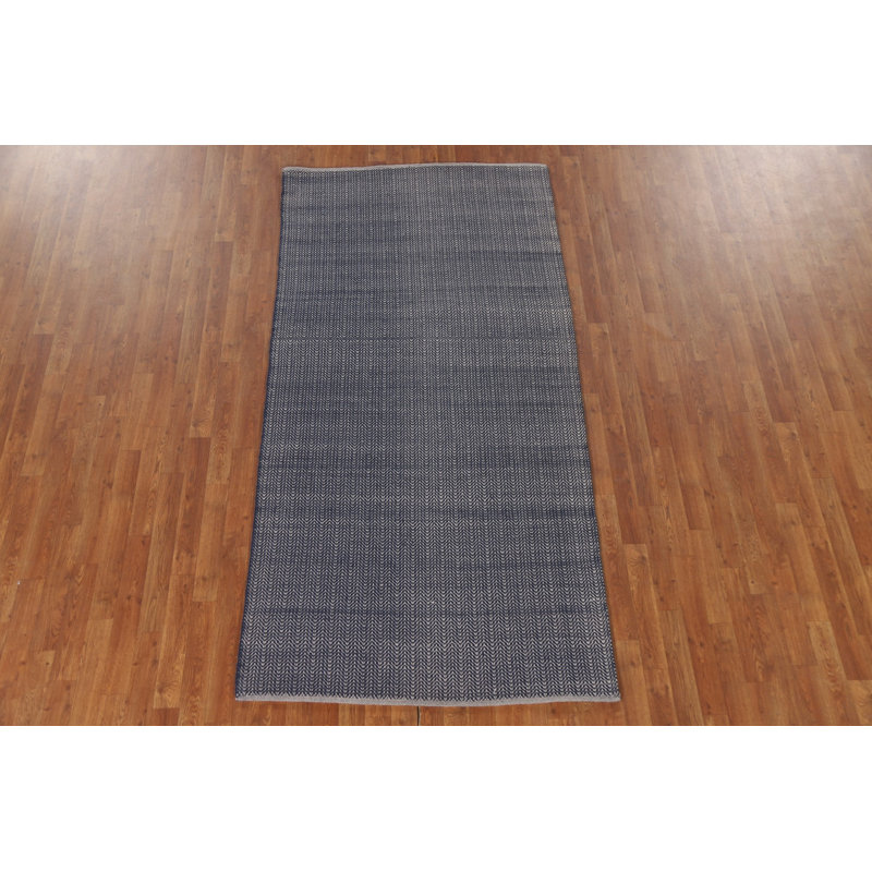Tapis unique bleu marine / beige Ria 4 pi x 8 pi Ria