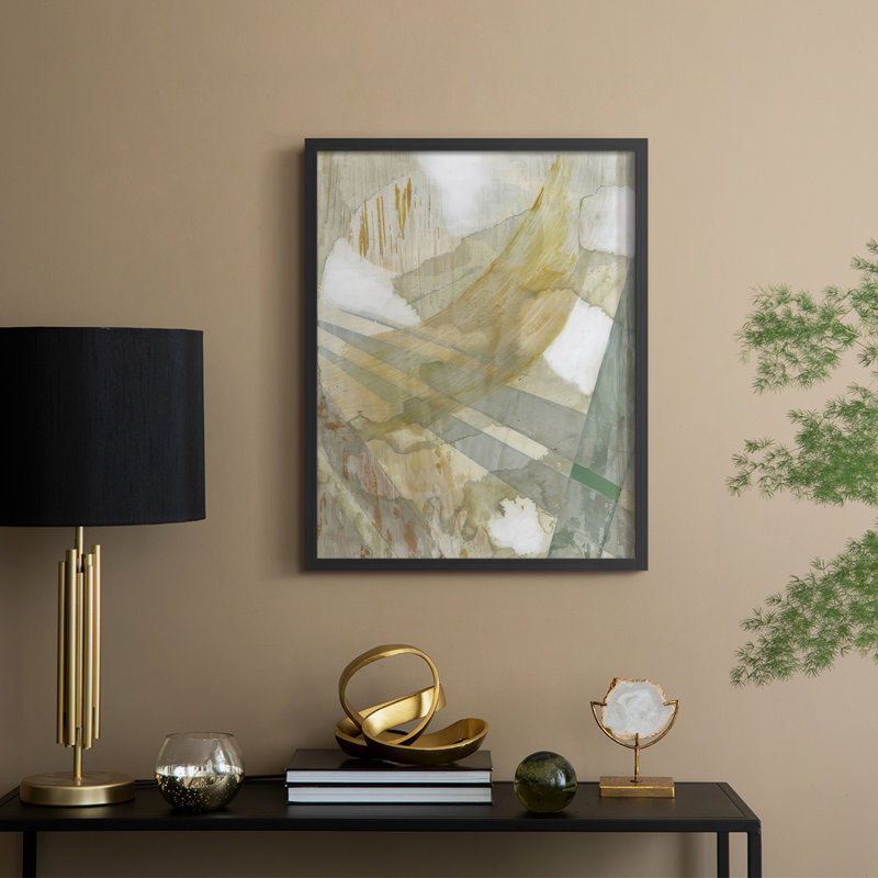 Bamboo Rain II, reproduction encadrée - bois massif, Noir, noir, noir, noir, H 21 po x l 17 po