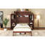 Grand lit pliable avec 2 grandes garde-robes et unités de rangement, cadre de lit en bois pour étagères murales ouvertes, chambre plateforme-47884211-47884213