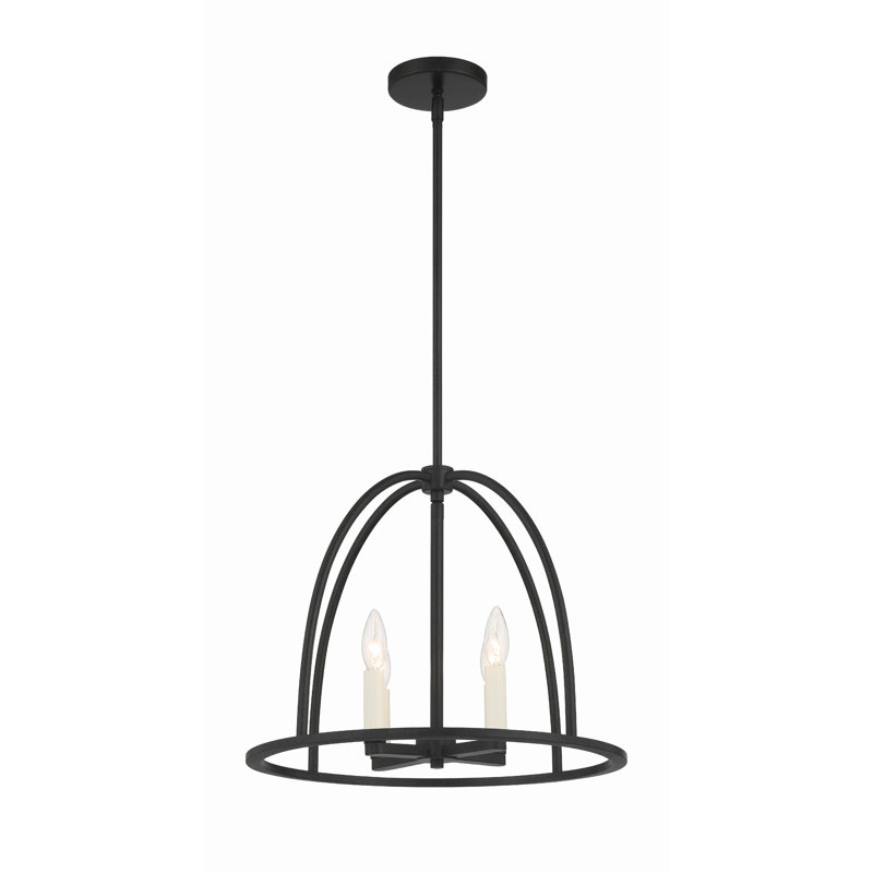 Lustre géométrique à 4 lumières Roumel, Noir