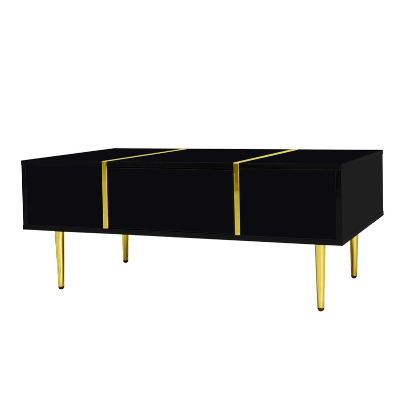 Coffee Table With Storage, Black