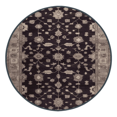 Machine Washable Overdyed Black Area Rug