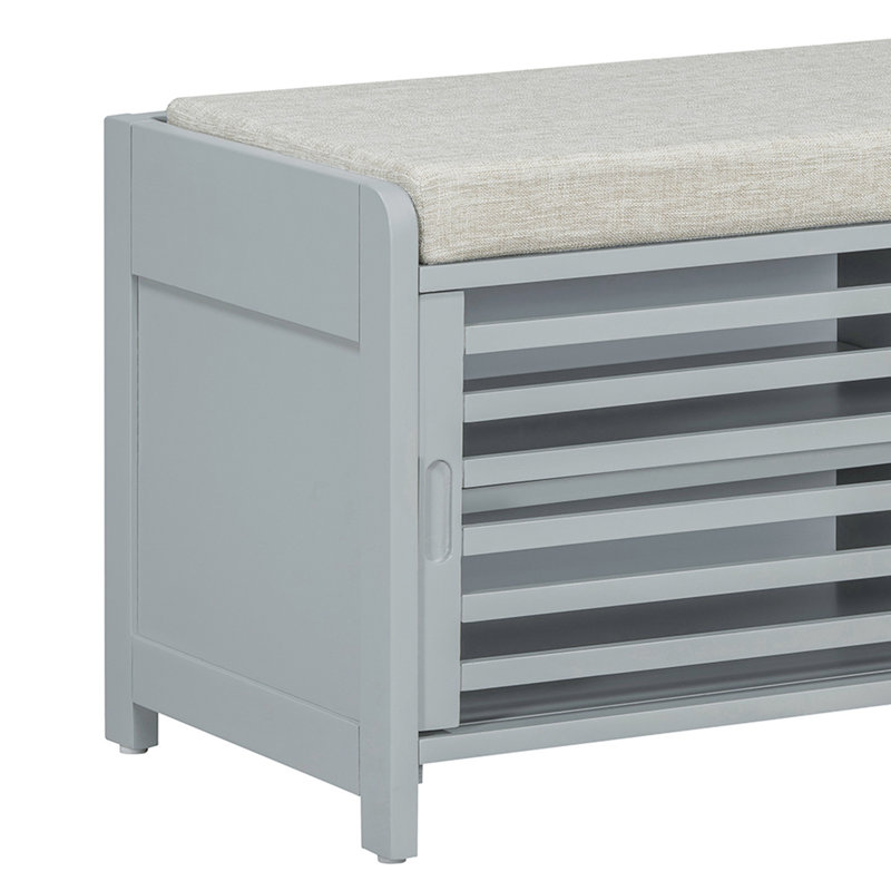 Banc de rangement pour chaussures de 43 po de large avec banc de rangement pour hall d'entrée, Gris