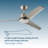 ONE Smart Modern All Season 52" Ceiling Fan with LED Light, Remote, Reversible and Compatible with Alexa/Google 6 Speeds and Light Kit included