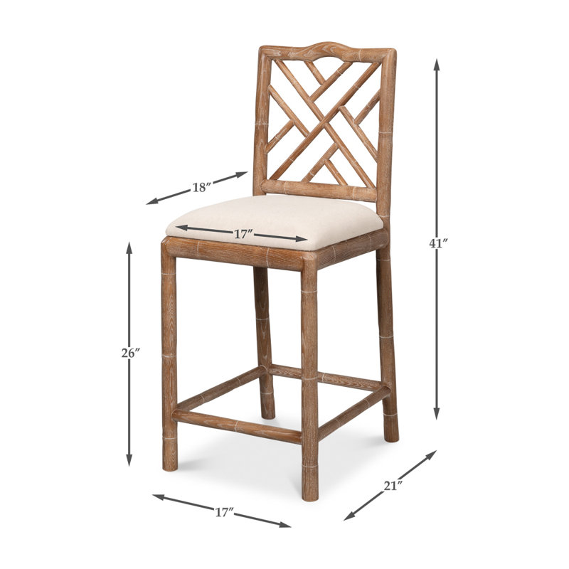Brighton Upholstered Stool with Solid Wood Frame