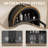 Arched Wall Cabinet With Glass Doors & Drawers, Curved Over-The-Toilet Storage Cabinet With Adjustable Shelf (Black)-1881527397