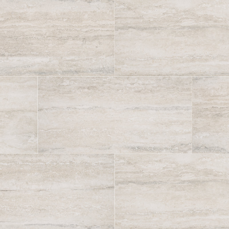 Linden 12 in. x 24 in. Matte Porcelain Travertine Look Floor and Wall Tile, Caballo