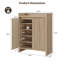 Armoire de rangement à chaussures cannelée 30 paires avec 2 portes et tablettes réglables-123065854-123844867