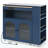 Rolling Kitchen Island With Extended Table, Kitchen Island On Wheels With LED Lights,Power Outlets And 2 Fluted Glass Doors, Kitchen Island With A Storage Compartment And Side 3 Open Shelves, Navy-55711215