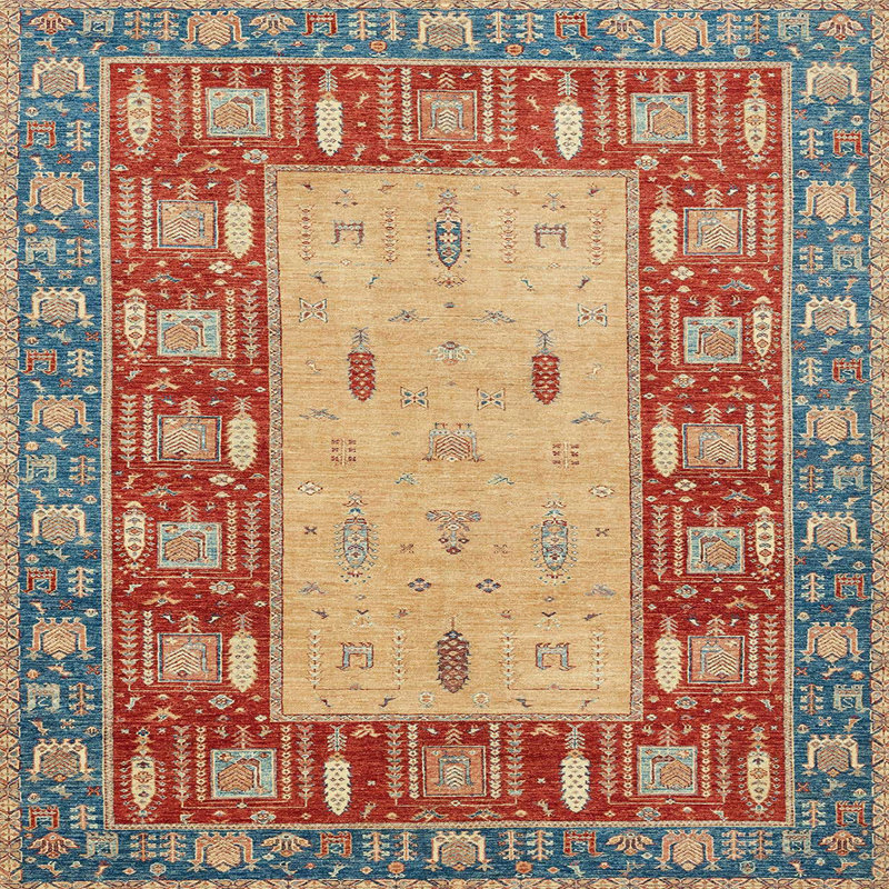 Abstract Indoor Rug, Square 8'