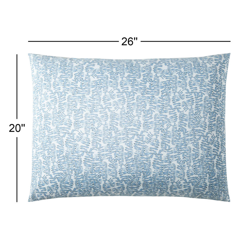 Fern 100% Cotton Envelope Sham, Denim, Standard/Twin