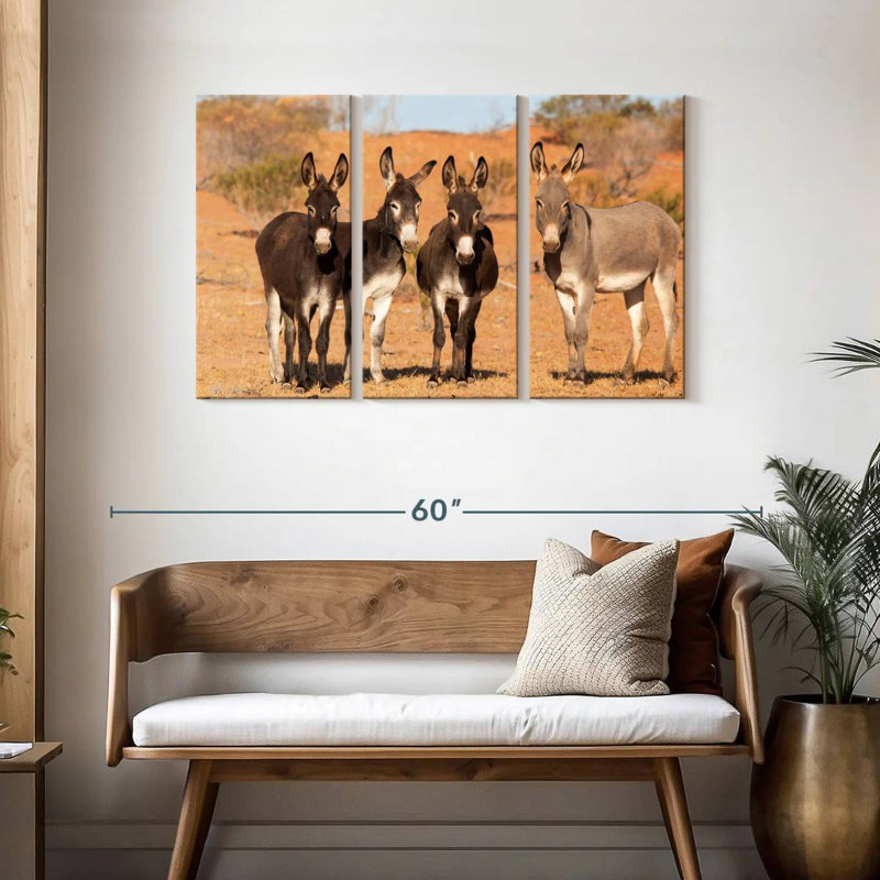 Brampt Australian Outback Donkeys, 28" H x 45" W