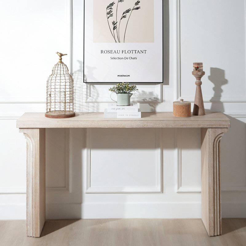 58" Wooden Console Table For Entryway, Living Room, And Hallway – Versatile Decorative Accent, Natural