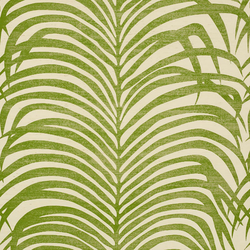 Zebra Palm Sisal Wallpaper, Green