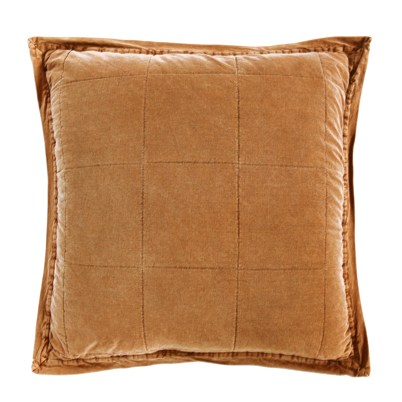 Stonewashed Cotton Canvas Solid Color Timeless Basic Rustic Chic Pillow Sham, Euro, Terracotta