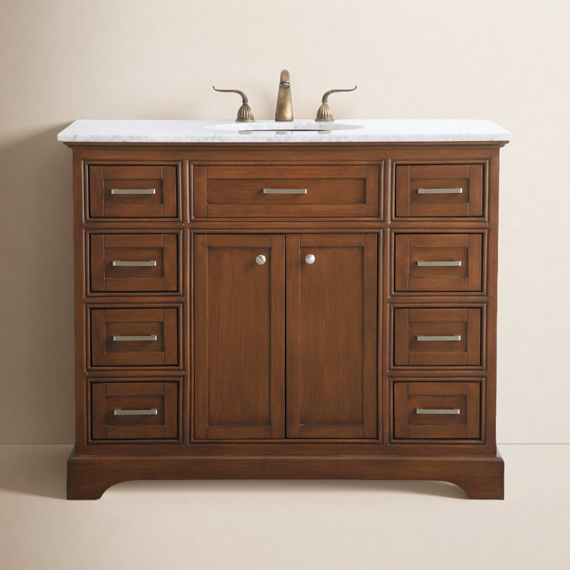 Hermes 42" Single Bathroom Vanity Set, Teak