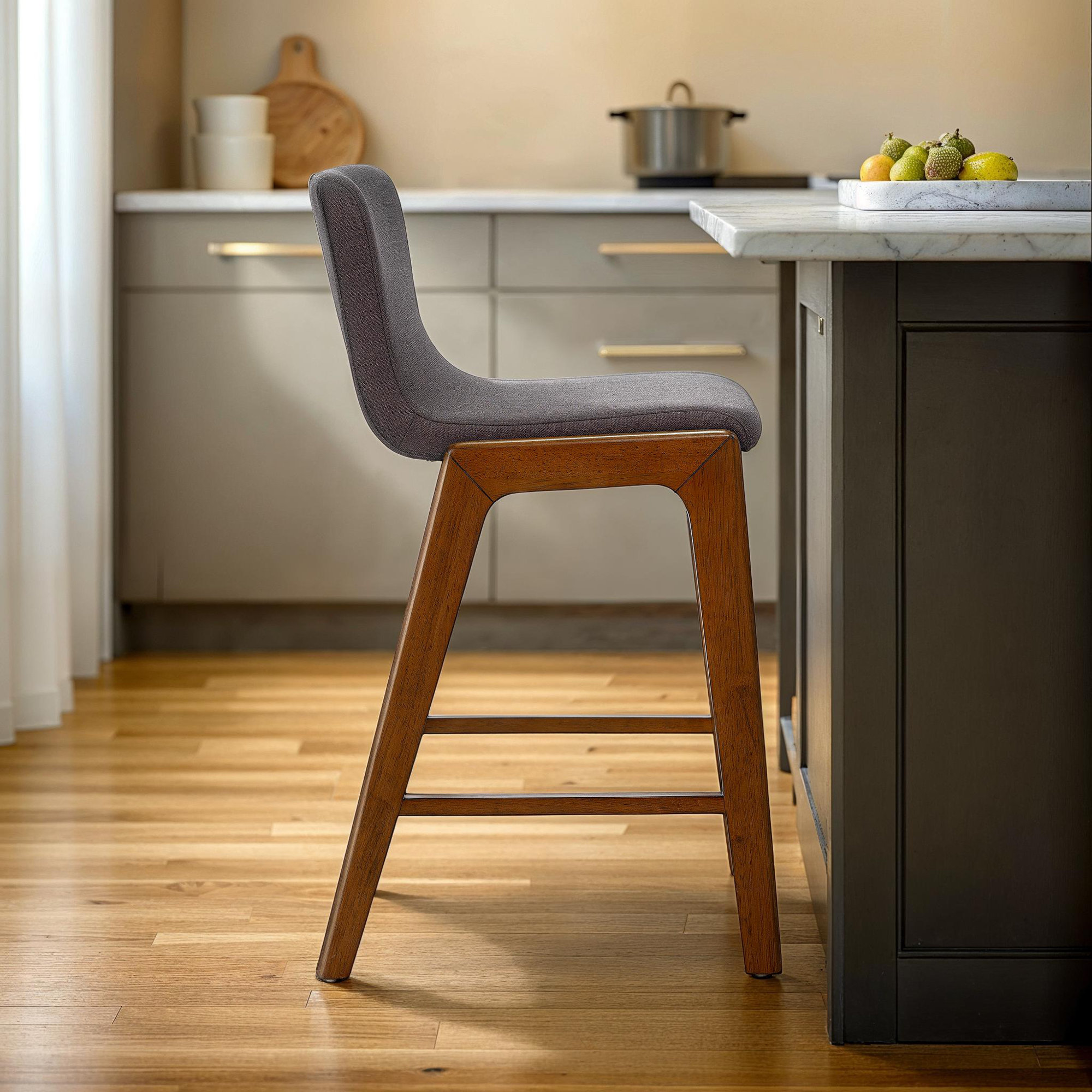 Nicoletta 25" High Counter Stool, Gray