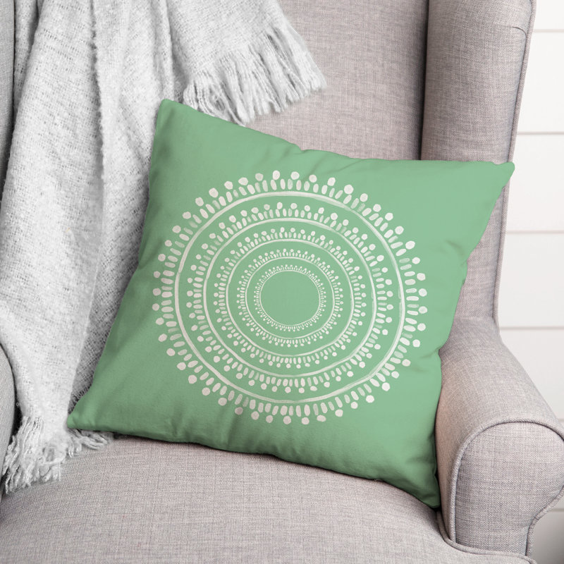 Medallion Outdoor Throw Pillow, Green, 20" x 20"