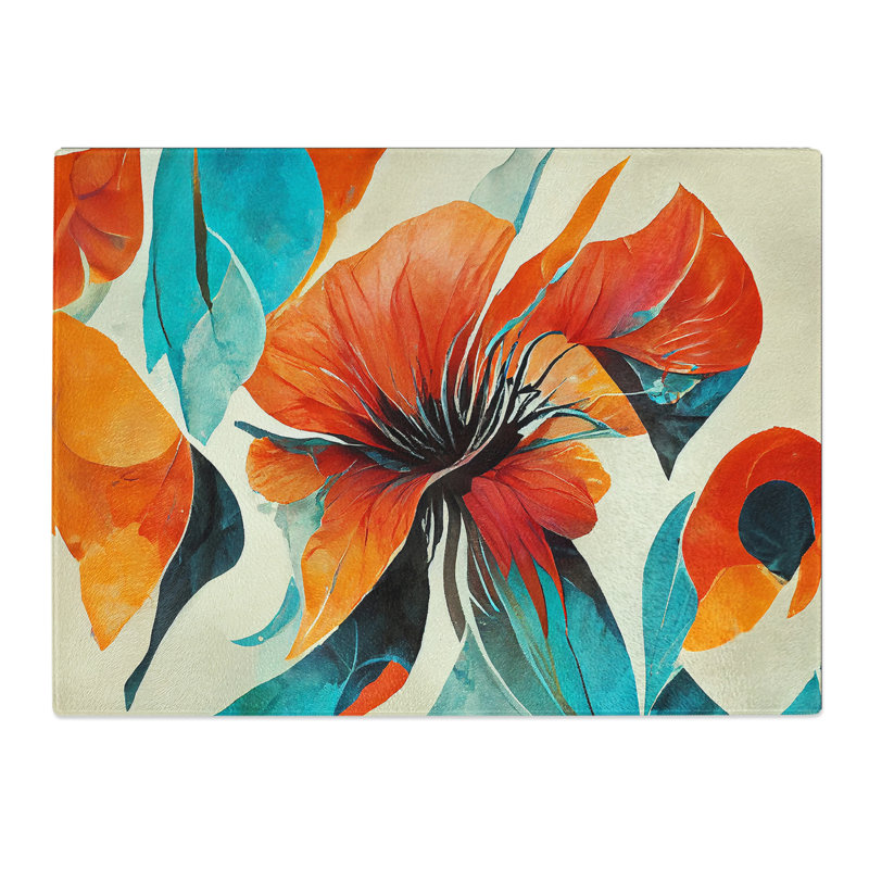 Flowers Abstract Art Vol.5  Glass Chopping Board