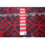 Tapis de couloir unique en laine noué à la main de style années 2000 de 4 pi 3 po x 8 pi 7 po en rouge / bleu Essie