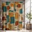Rideau de douche avec tapis de bain-554644071