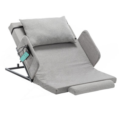 Electric Adjustable Bed Backrest With Safety Rails - 300 Lbs Capacity, 4-68° Lift Range, Machine Washable Cover - Ideal For Elderly, Pregnancy, Patient Care  Mobility Assistance