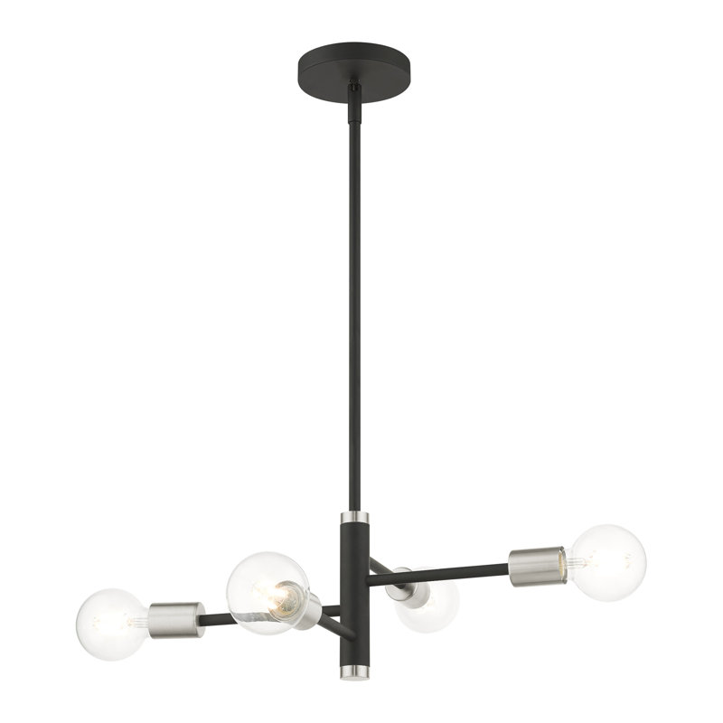 Lustre tambour moderne à 4 lumières Jeffries, Noir