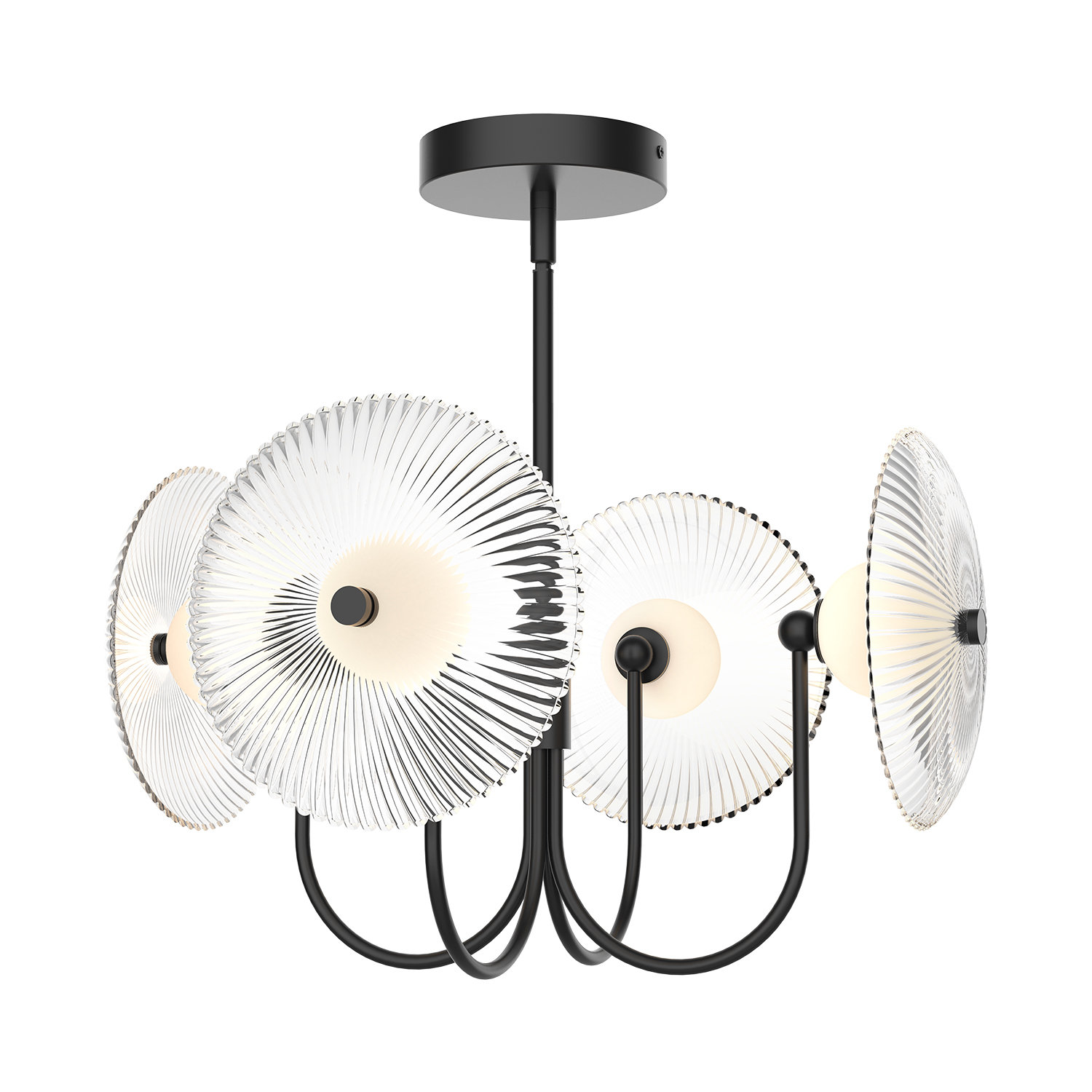 4-Light Chandelier, Matte Black