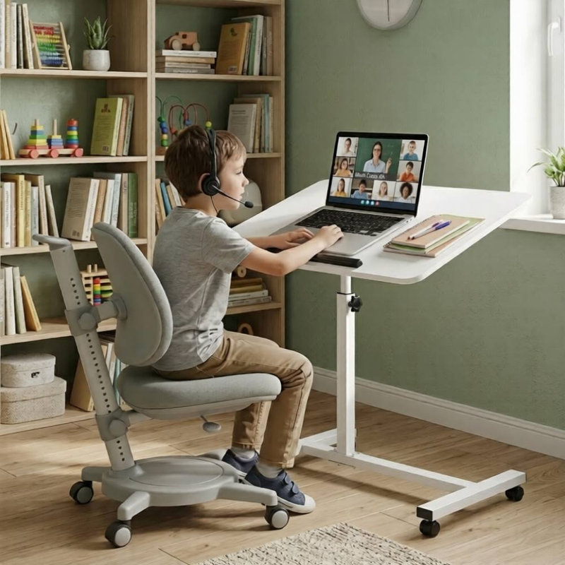 White Movable Desk