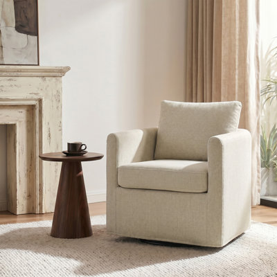 Fauteuil demi-tonneau pivotant de style moderne l 29 po Nicha