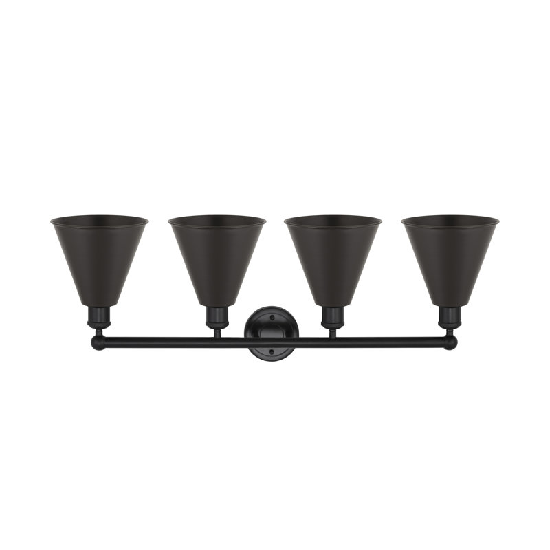 Éclairage de salle de bain à intensité variable 4 lumières Dorantes, Noir mat