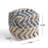 Alina Wool And Cotton Pouf, Natural And Blue