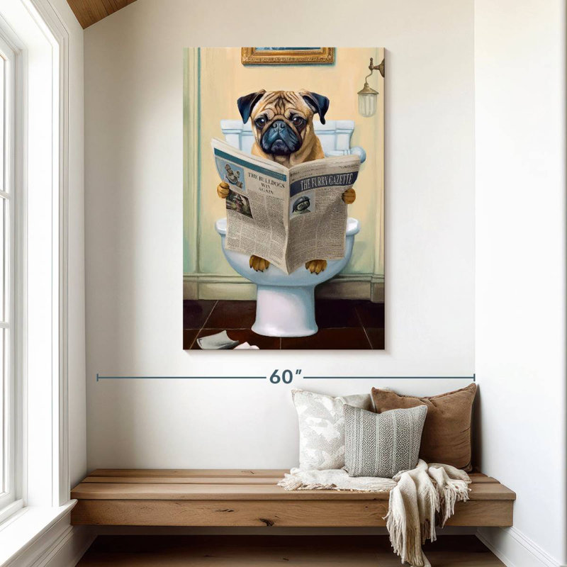 Carlin Ketti sur une toilette, H 48 po x l 32 po
