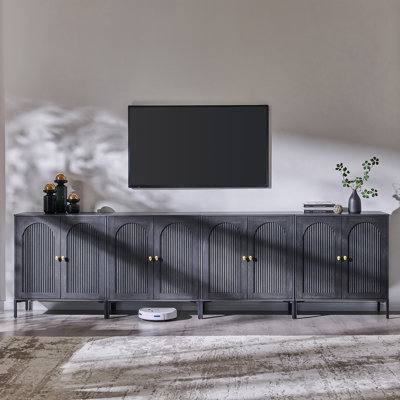  Modern TV Stand for TVs Up to 70", 61.75" W Wooden Modular Storage TV Cabinet w/Adjustable Shelves