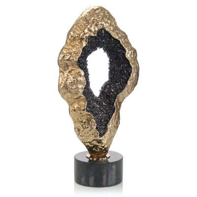 Sculpture de géode noire flottante