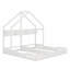 Lits plateforme Wood House, deux lits partagés avec tablettes et garde-corps