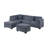 Sectional sofa with chaise longue and footstool