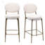 Tabourets de bar rembourrés de 29 pouces en velours avec dossier, repose-pieds et conception ergonomique pour une assise confortable dans les cuisines et les bars, tabouret de bar