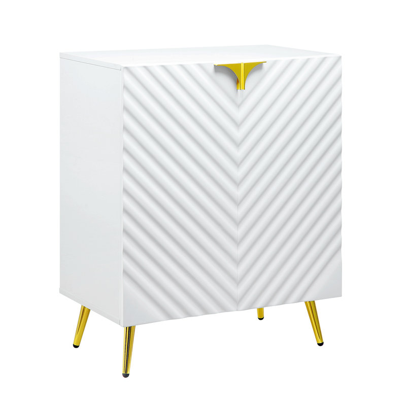 Kylie Contemporary Rectangular Console Table with Wave Pattern Design,Entryway table,Hoyer table, White