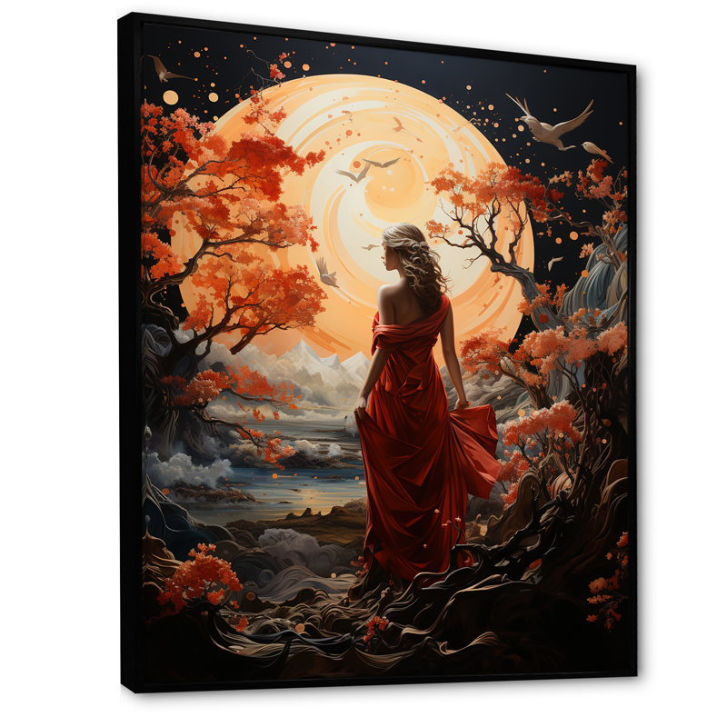 Timeless Princess Myth Fantasy I - Art mural fantastique, Cadre flottant noir, H 20 po x l 12 po x P 1 po