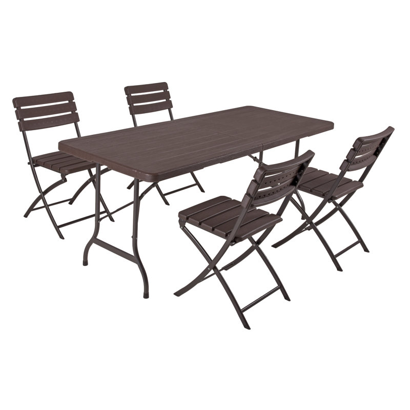 Brooxie 4 - Person Patio Dining Set with Rectangular Table