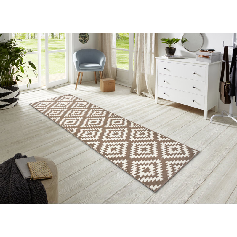 Flatweave Taupe Rug, Runner 80 x 300cm