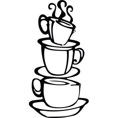 Adhésif décoratif double face tasse à café