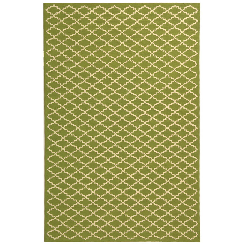 Fullerton Hand Hooked Cotton Pile Geometric Rug, Rectangle 5'6" x 8'6"