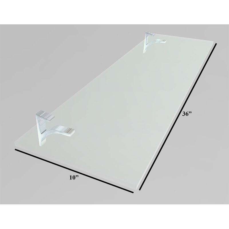 Tablette murale en verre Electra, Chrome, H 2,86 po x l 36 po x P 10,5 po